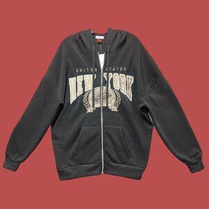 Rue 21 - Men's Long Sleeve Hooded Sweatshirt - Black - Large